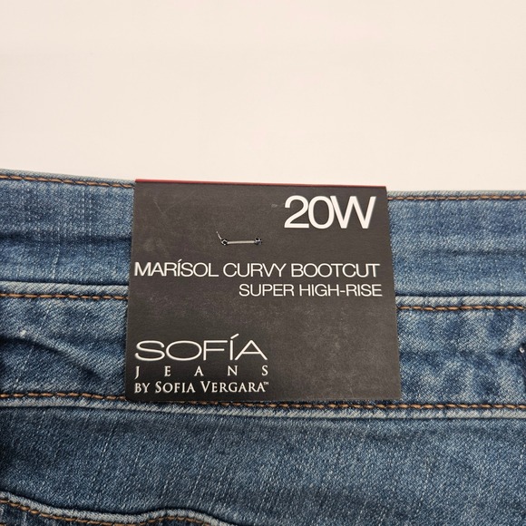 SOFIA JEANS MARISOL CURVY BOOTCUT SUPER HIGH RISE 20W Denim Blue - Picture 5 of 8